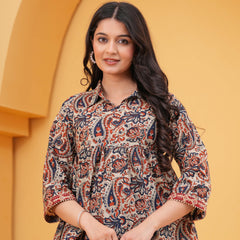 Print Multicolor Ethnic Cotton Top