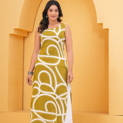 Women Green Geometric Print Kurta