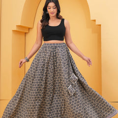 Printed Maxi Flared Skirts