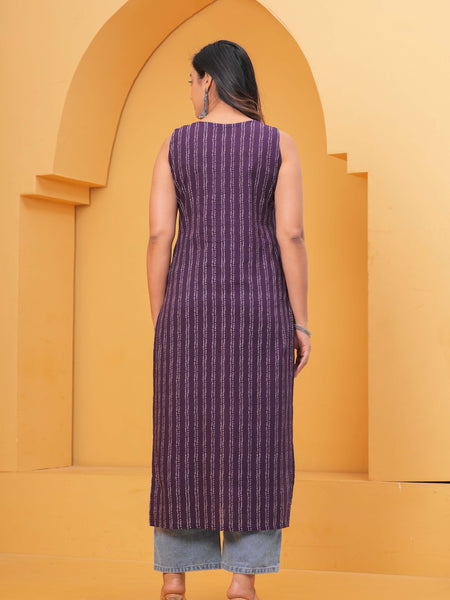 Purple Ethnic Printed Kurta