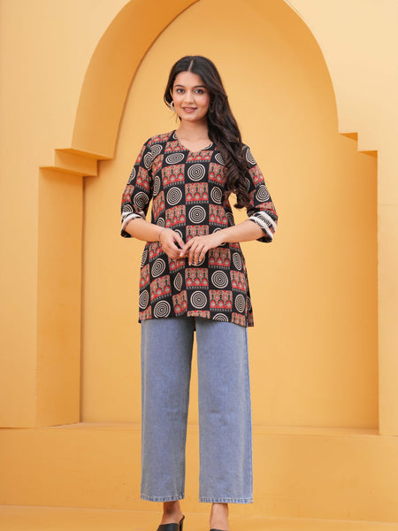 Ethnic Motifs Printed V-Neck Kurti