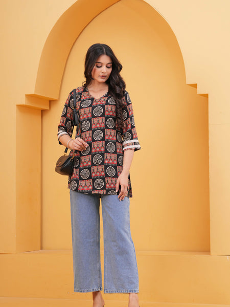 Ethnic Motifs Printed V-Neck Kurti