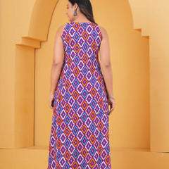 Printed Purple Regular Kurta with Palazzos