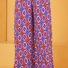 Printed Purple Regular Kurta with Palazzos