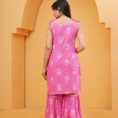 Women Ethnic Motifs Printed Regular Kurta with Sharara