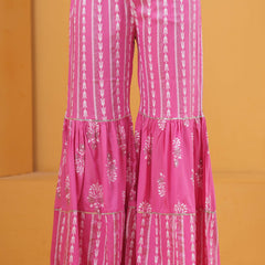 Women Ethnic Motifs Printed Regular Kurta with Sharara