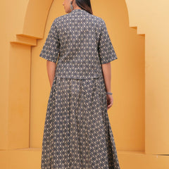 Women Ethnic Motifs Printed Regular Thread Work Kurta with Skirt