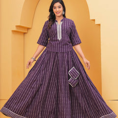 Festive purple kurta skirt outfit for women