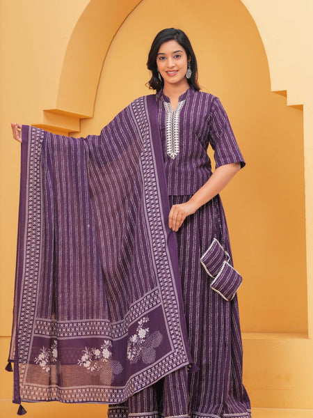 purple ethnic wear for women
