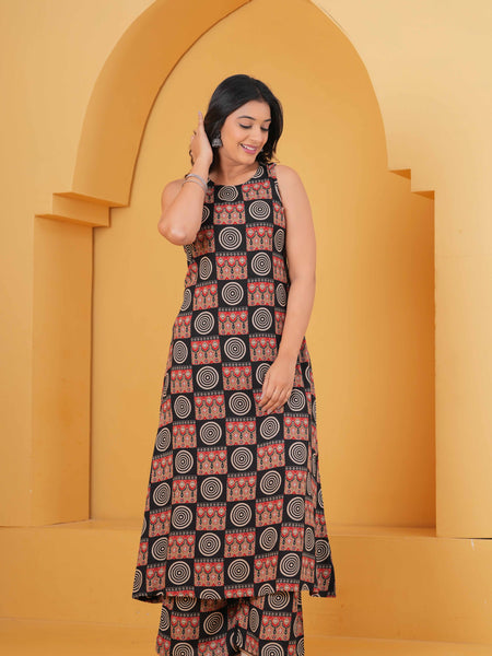 Women Printed Regular Kurta with Palazzos