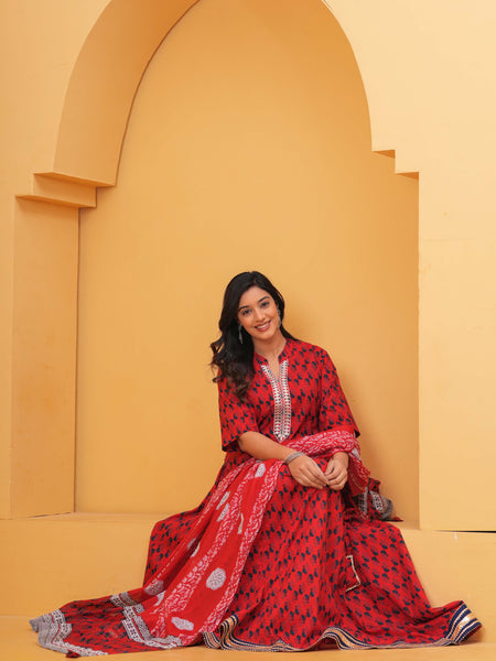 ethnic printed skirt set
