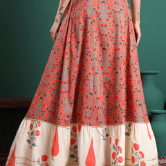 Printed Flared Above Knee Skirt