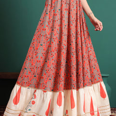 Printed Flared Above Knee Skirt