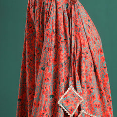 Printed Flared Above Knee Skirt