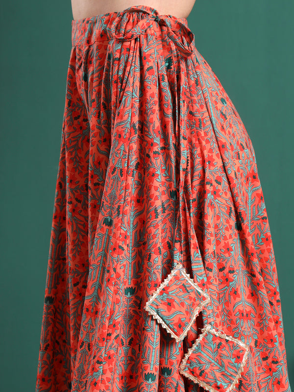 Printed Flared Above Knee Skirt