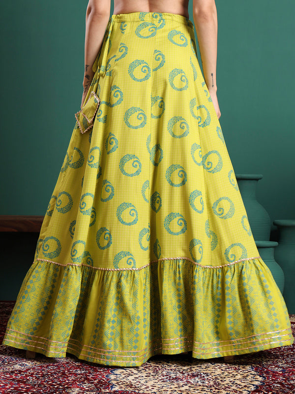 Printed Flared Maxi Skirt