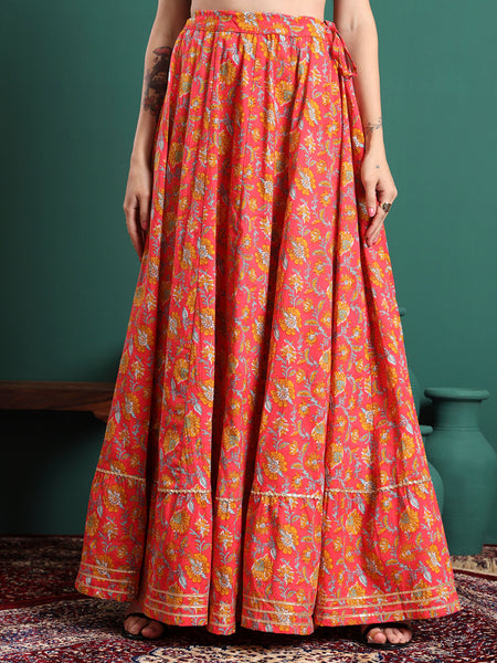 Printed Flared Maxi Skirts