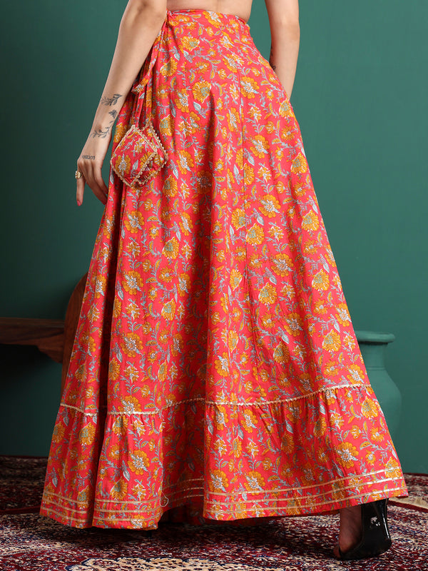 Printed Flared Maxi Skirts