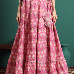 Floral Printed Flared Maxi Skirt