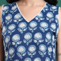 Women Floral Printed Cotton Kurta with Trousers & Dupatta