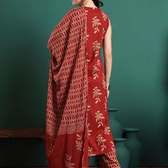 Women Ethnic Motifs Printed Cotton Kurta with Trousers & Dupatta