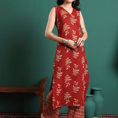 Women Ethnic Motifs Printed Cotton Kurta with Trousers & Dupatta