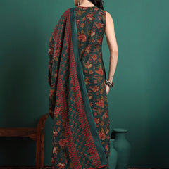 Women Floral Printed Cotton Kurta with Trousers & Dupatta