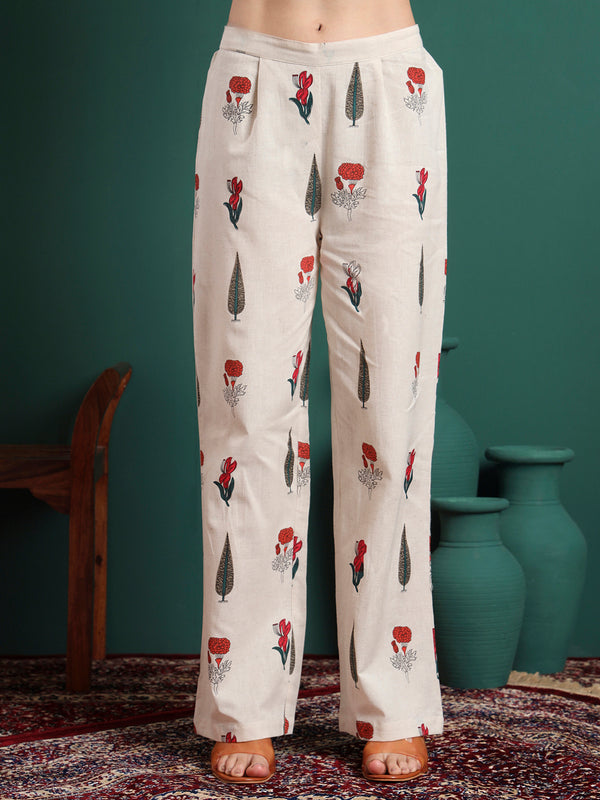 Women Floral Printed Kurta with Trousers