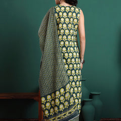 Floral Printed V-Neck Pure Cotton Kurta With Trousers & Dupatta