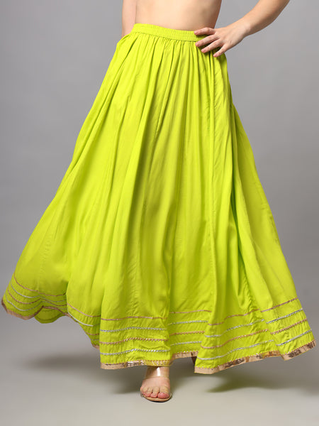 Embellished Flared Maxi Skirts Front