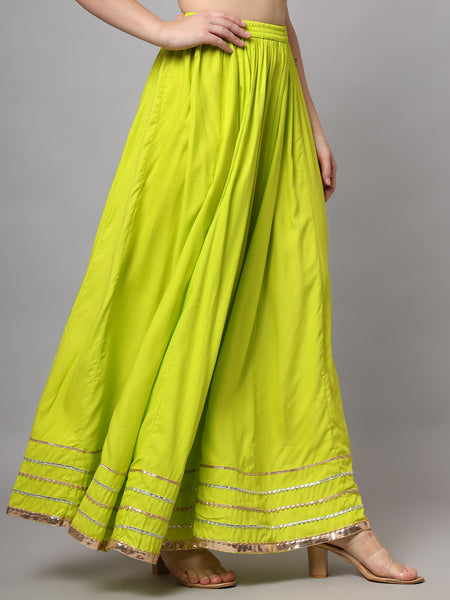 Embellished Flared Maxi Skirts Side