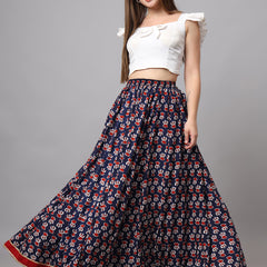KALINI Printed Flared Maxi Skirt 