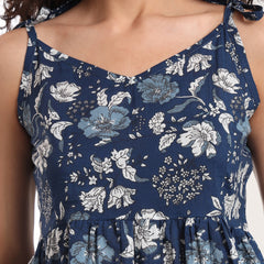Floral Print Cotton Peplum Top Zoomed