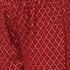 Red Ethnic Motif Kurti Set with Dupatta