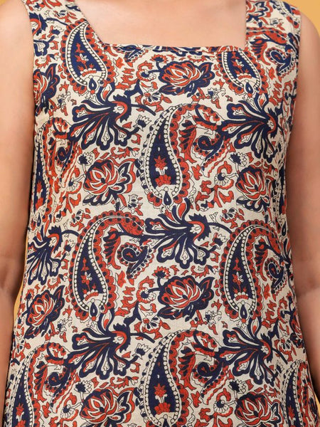 Women's Multicolor Printed Pure Cotton Kurti Farshi Salwar Set