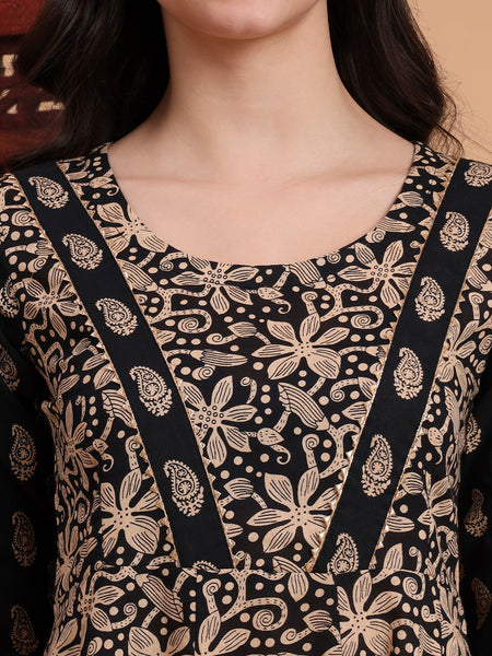 Women Ethnic Motifs Printed Panelled Pure Cotton Kurta with Harem Pants & With Dupatta