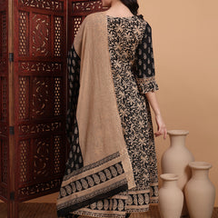 Women Ethnic Motifs Printed Panelled Pure Cotton Kurta with Harem Pants & With Dupatta