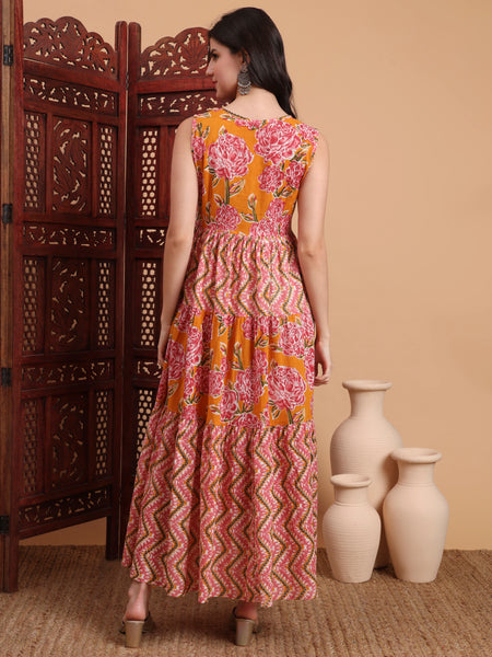 Floral Printed A-Line Maxi Dress