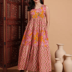 Floral Printed A-Line Maxi Dress