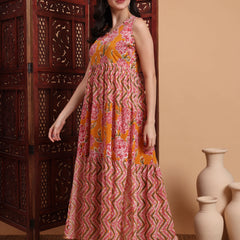 Floral Printed A-Line Maxi Dress