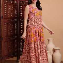 Floral Printed A-Line Maxi Dress