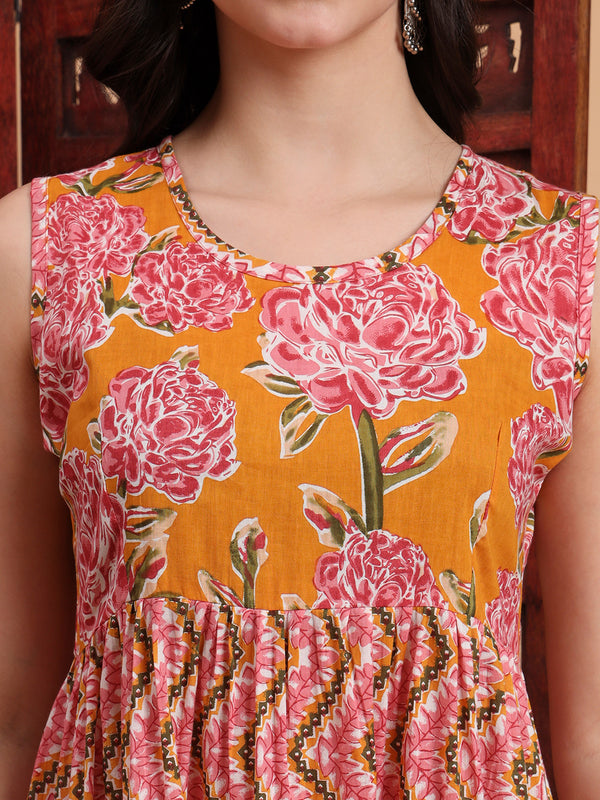 Floral Printed A-Line Maxi Dress