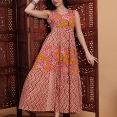 Floral Printed A-Line Maxi Dress