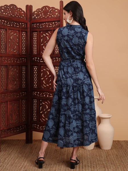 Floral Print A-Line Dress Back