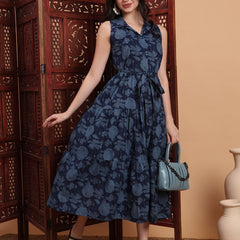 Floral Print A-Line Dress 