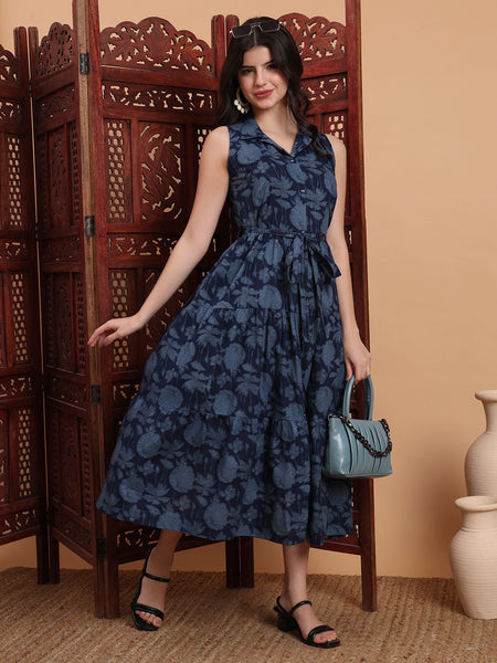 Floral Print A-Line Dress 