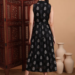 Midi Dress with Belt Back