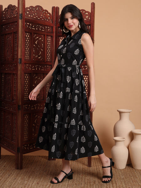 Midi Dress with Belt Image