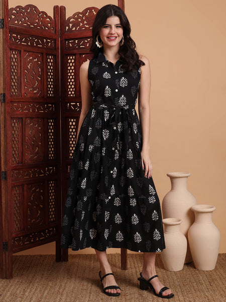 Midi Dress with Belt